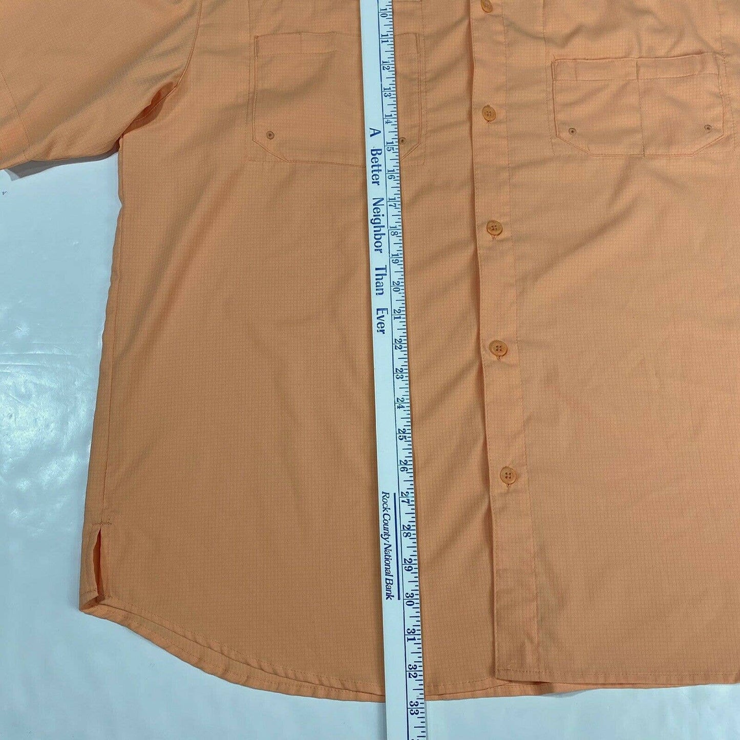 Columbia PFG Button Up Shirt Mens XL Orange Omni Shade Short Sleeve Vented Top
