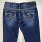 Silver Suki Capri Sz 31 Curvy Midrise Stretch Denim Blue Cropped Jeans Dark Wash