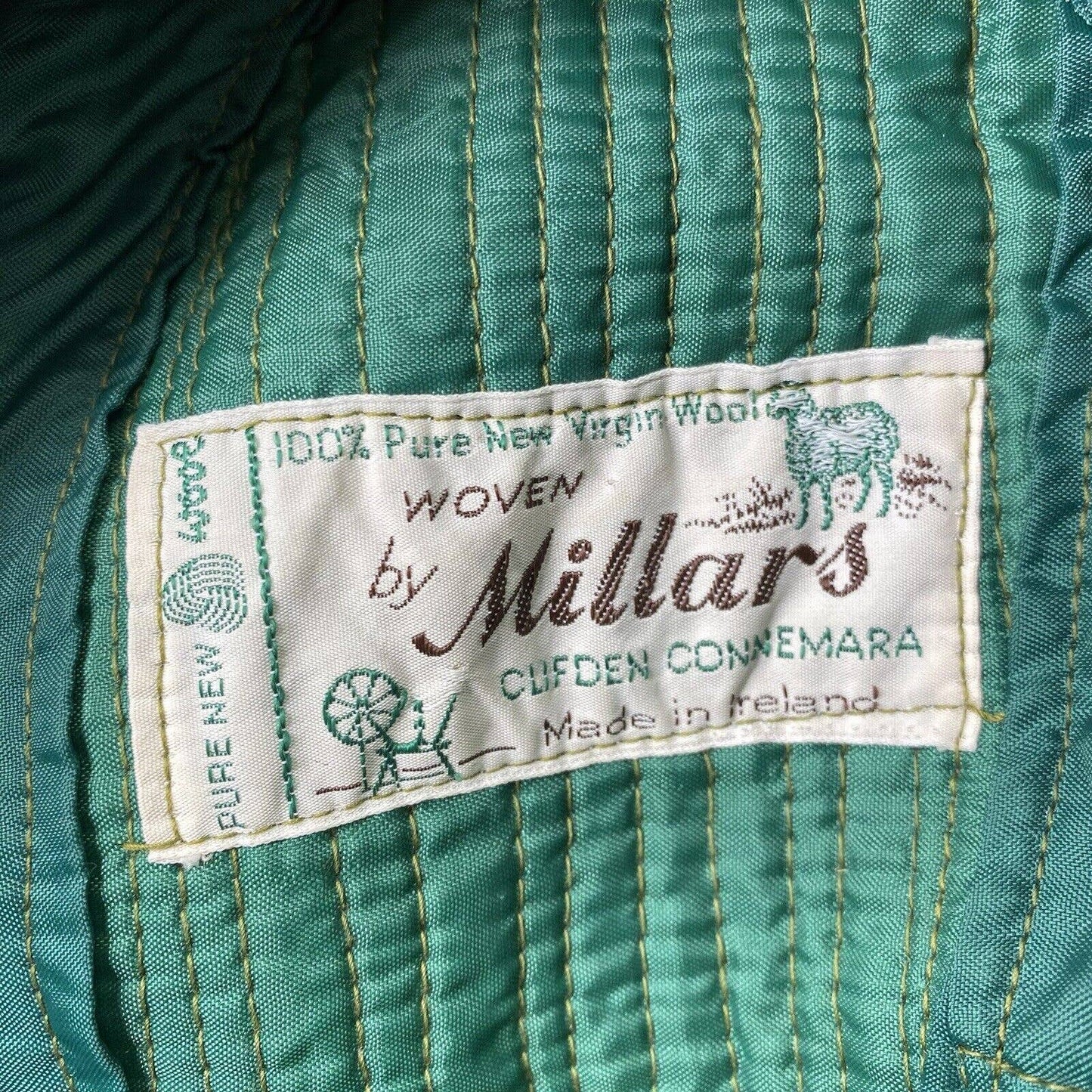 Vintage Millars Tweed Wool Bucket Hat 100% Wool Ireland Clifden Connemara