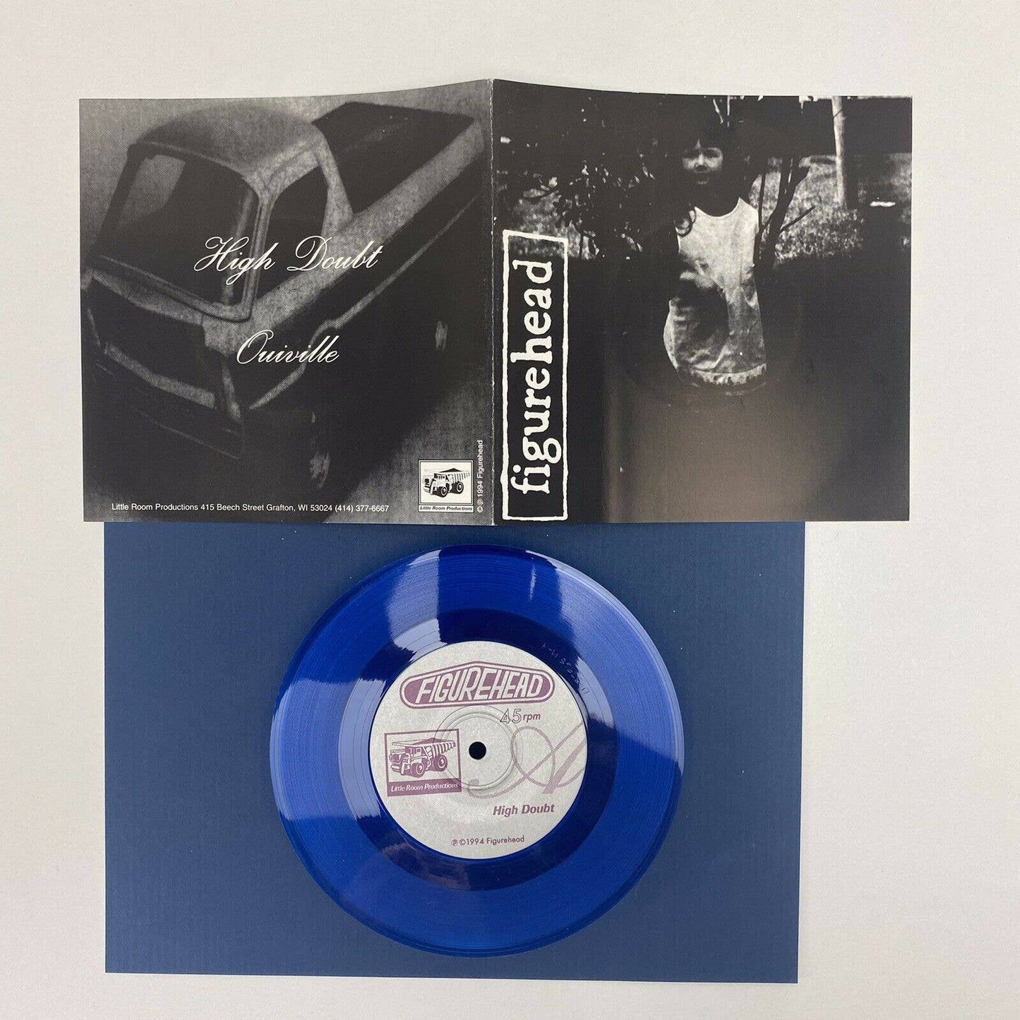 Figurehead: Chicago Rock Emo Alternative Punk 7” Clear Blue Single Vinyl Record