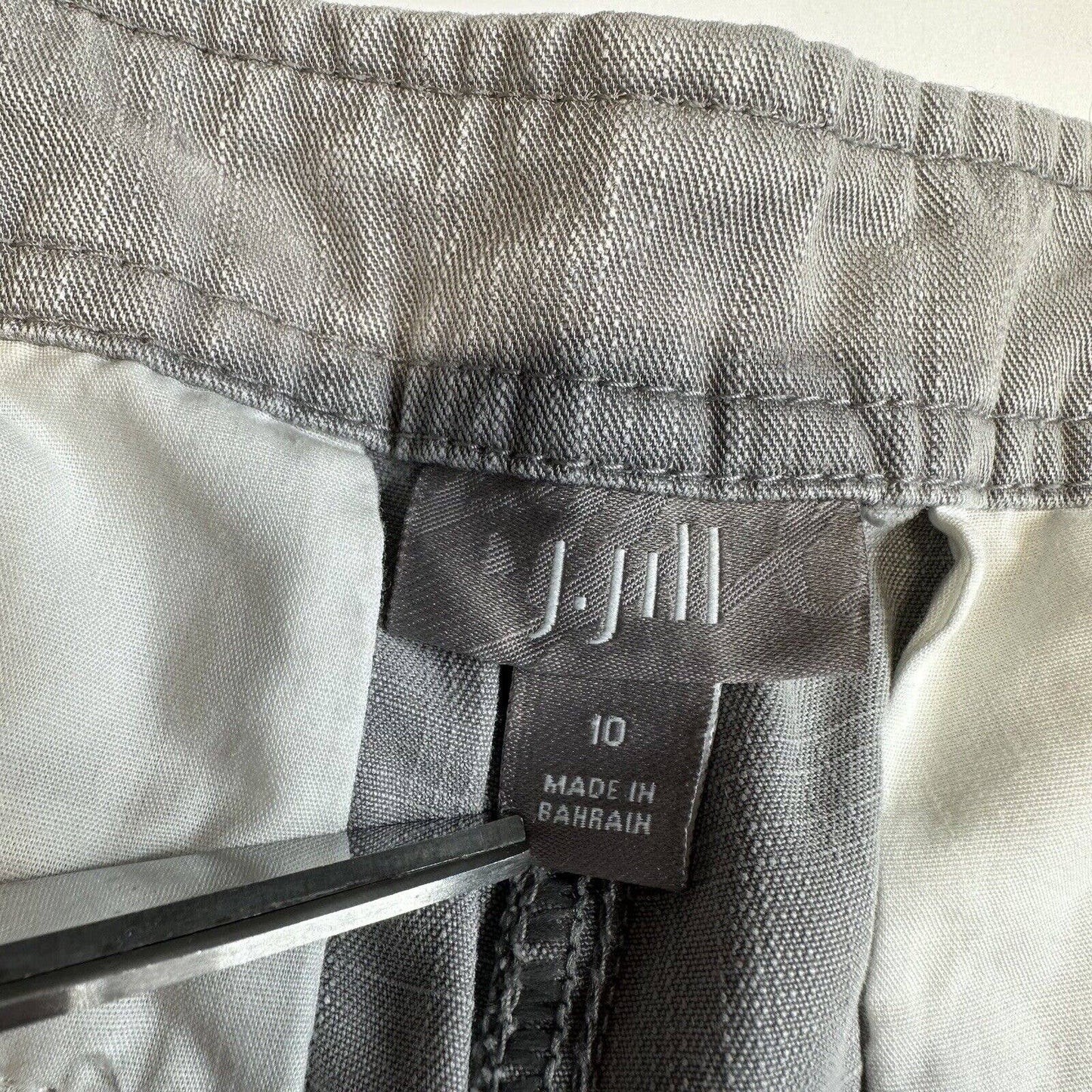 J Jill Wide Leg Trouser Pants Womens 10 Neutral Gray Tencel Lyocell Blend